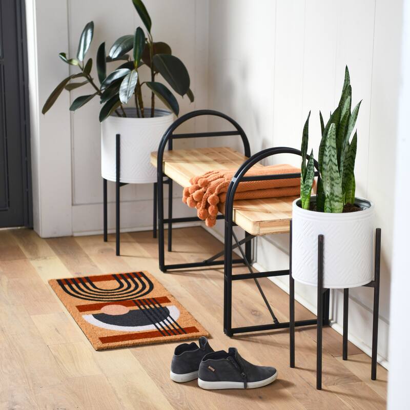Wood and Metal Bench