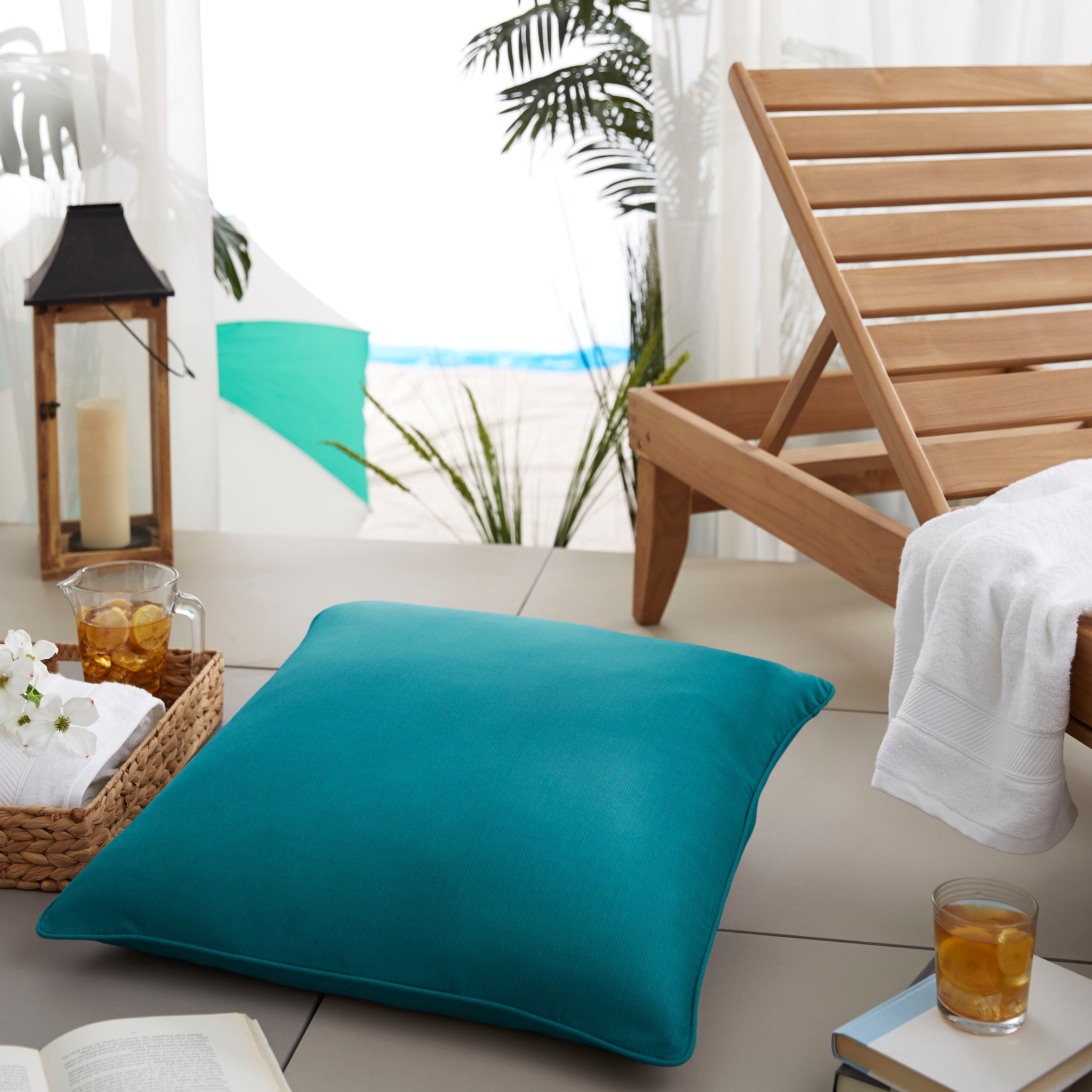 Sorra Home Sunbrella Outdoor Corded Floor Pillow Single