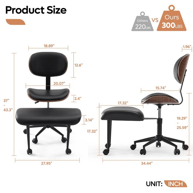 Bestier Cross Legged Office Chair, Adjustable Height Ergonomic ADHD Chair, Swivel Seat for Yoga Meditation home office