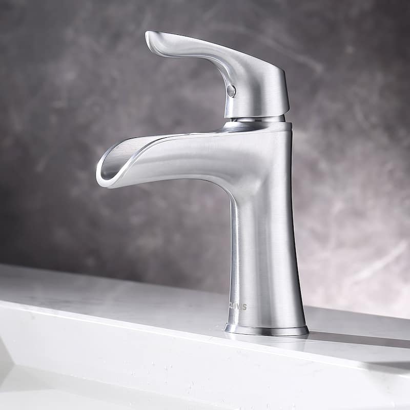 Waterfall Single Handle Single Hole Bathroom Faucet - Brushed Chrome