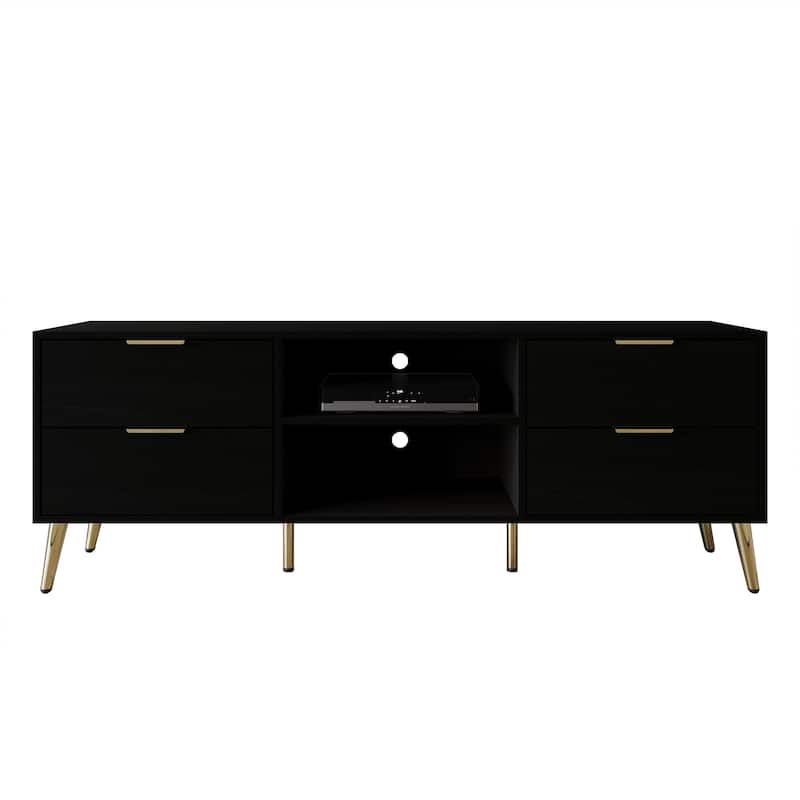CraftPorch Elegance TV Stand Console with 2 Bookcase Living Room Set