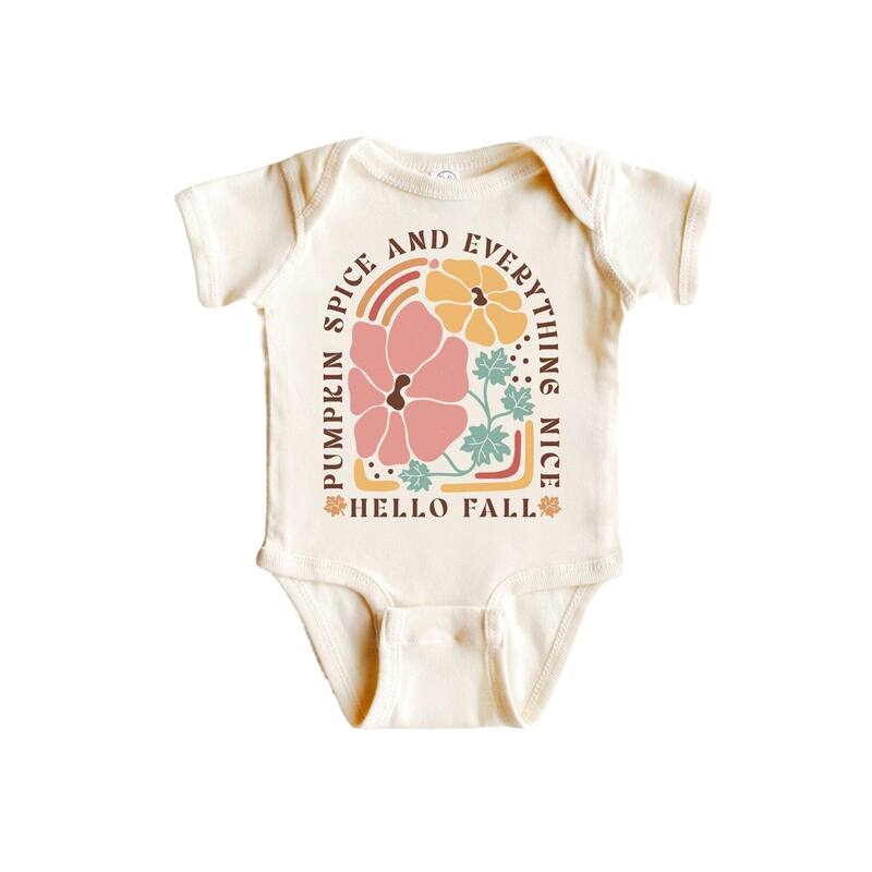 Hello Fall Pumpkin Spice - Baby Boy Girl Clothes Infant Bodysuit Funny Cute Newborn - White - 3-6M