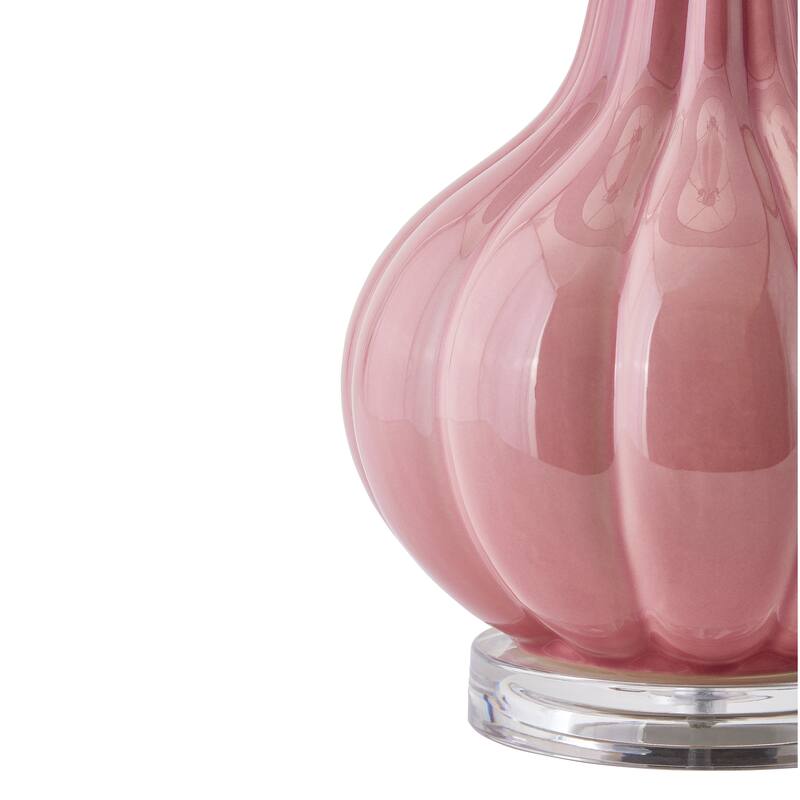 Elk Home Abbey Lane Pink With White Linen Shade 1 Light Table Lamp