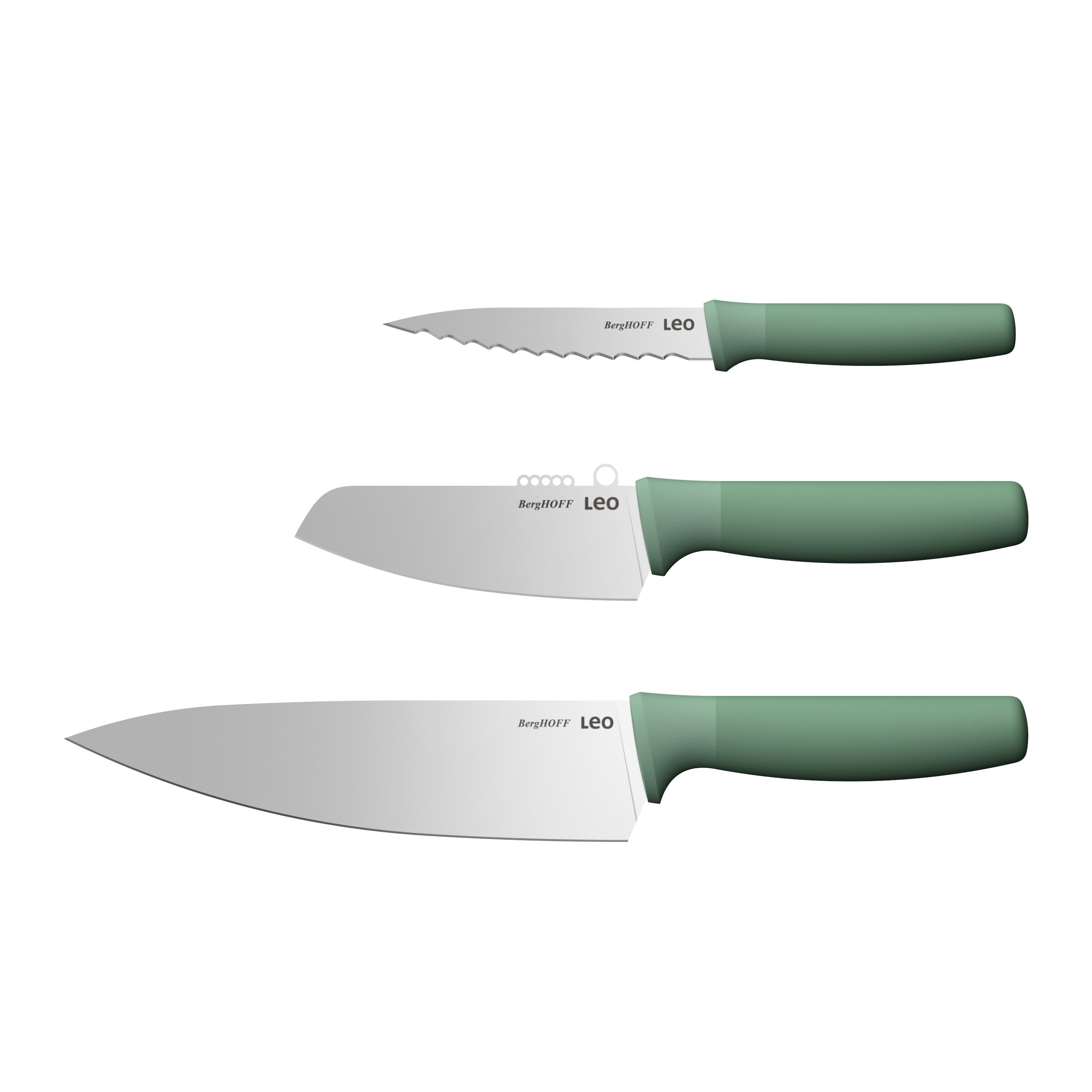 BergHOFF Forest Stainless Steel 3Pc Specialty Knife Set, Recycled Material  - Bed Bath & Beyond - 39477192