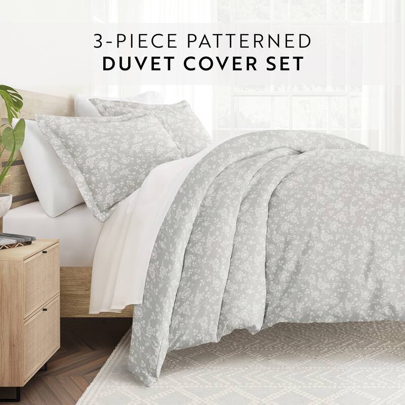 Becky Cameron Oversized Rose Grey 3-piece Duvet Cover Set