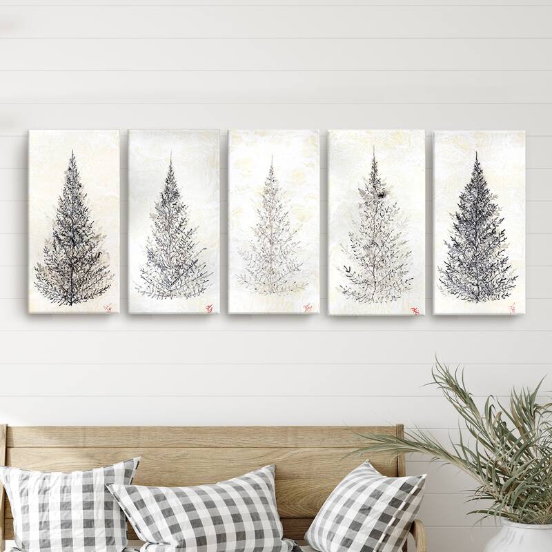 'Monoscape XXV' 5 Piece Wrapped Canvas Wall Art Set by Karen Biery