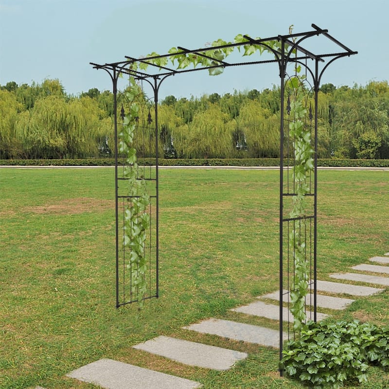 Flat Roof Wrought Iron Arches Plant Climbing Frame - Bed Bath & Beyond ...
