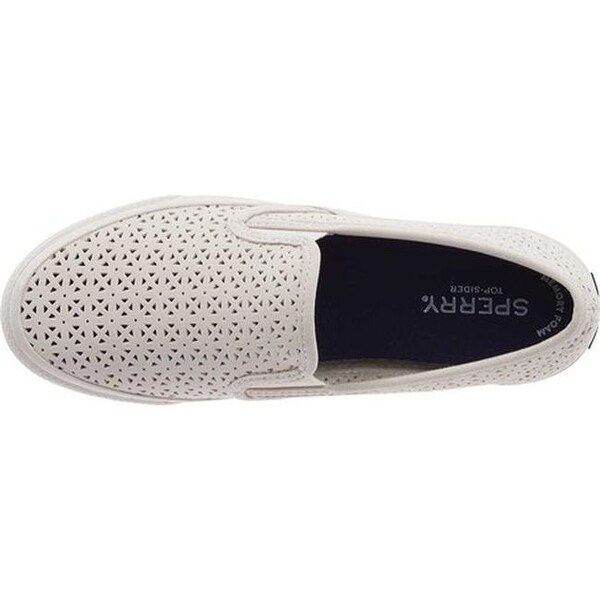 sperry seaside perforated sneaker ivory