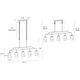 preview thumbnail 7 of 15, LALUZ Modern 5-Light Hand-blown Glass 41" W Chandelier Gun Black Gold Kitchen Island Light - W 41.3" x D 4.3" x H 24"