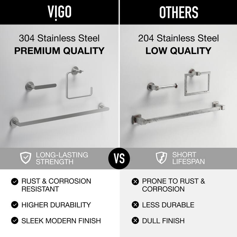 VIGO Arden 3-Piece Bathroom Hardware Accessory Set with 24 in. Towel Bar, Toilet Paper Holder, Hand Towel Holder