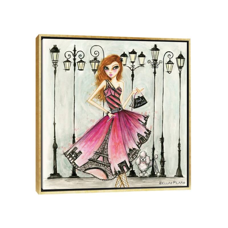 iCanvas "Paris" by Bella Pilar Framed Canvas Print - 12x12 - Gold