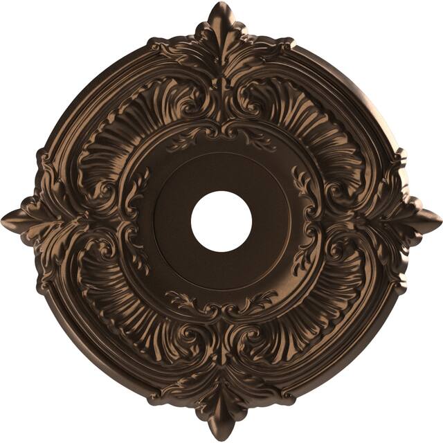 3 1/2" Inside Diameter - Attica Thermoformed PVC Ceiling Medallion - 22" Outside Diameter - Metallic Antique Brass