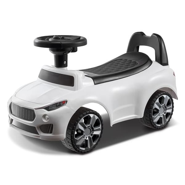 slide 2 of 28, Ride On Push Car for Toddlers, Ages 1-3, Ride Racer, Sit to Stand Toddler Ride On Toy, for Boys Girls 48.5 lbs Load Capacity - White