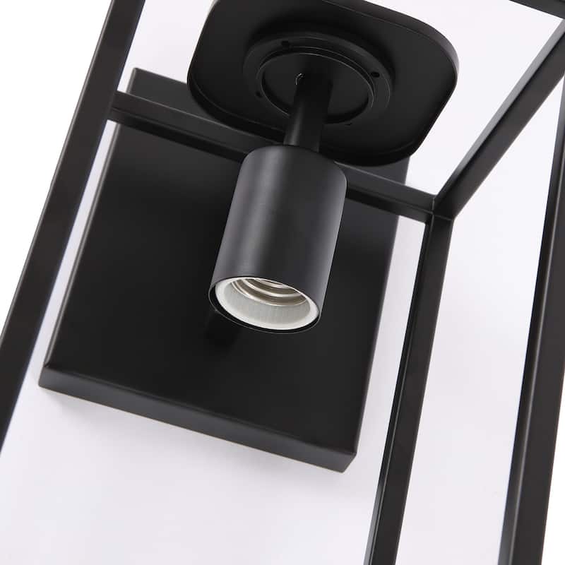 2 Pack Metal 1-Light Clear Glass Outdoor Wall Sconce Light