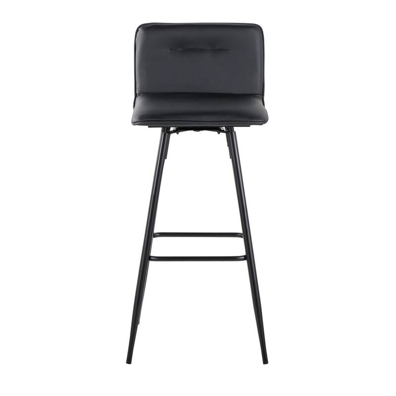 Porch & Den Kerby 30" Fixed-Height Swivel Bar Stool with Metal Legs & Square Footrest (Set of 2)