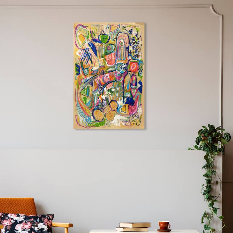Wynwood Studio Canvas Abstract Lively City Yellow and Mustard Modern & Contemporary Wall Art Canvas Print - 30 x 20
