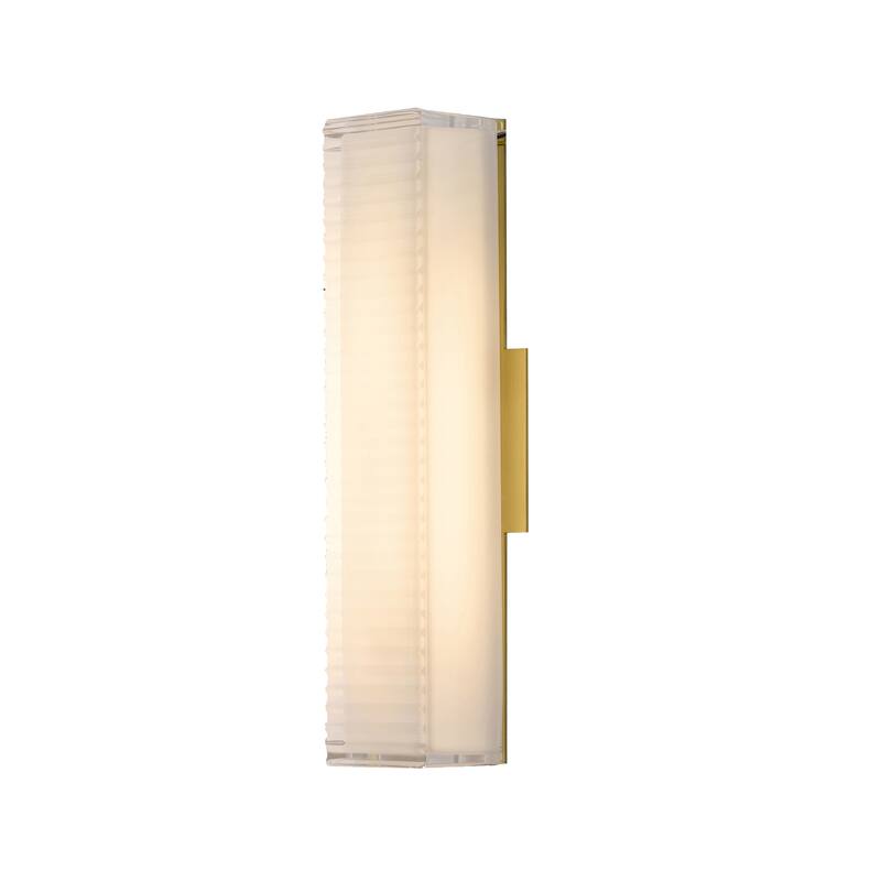 1-Light Matte Brass LED Wall Sconce With A Clear Frosted Glass Shade