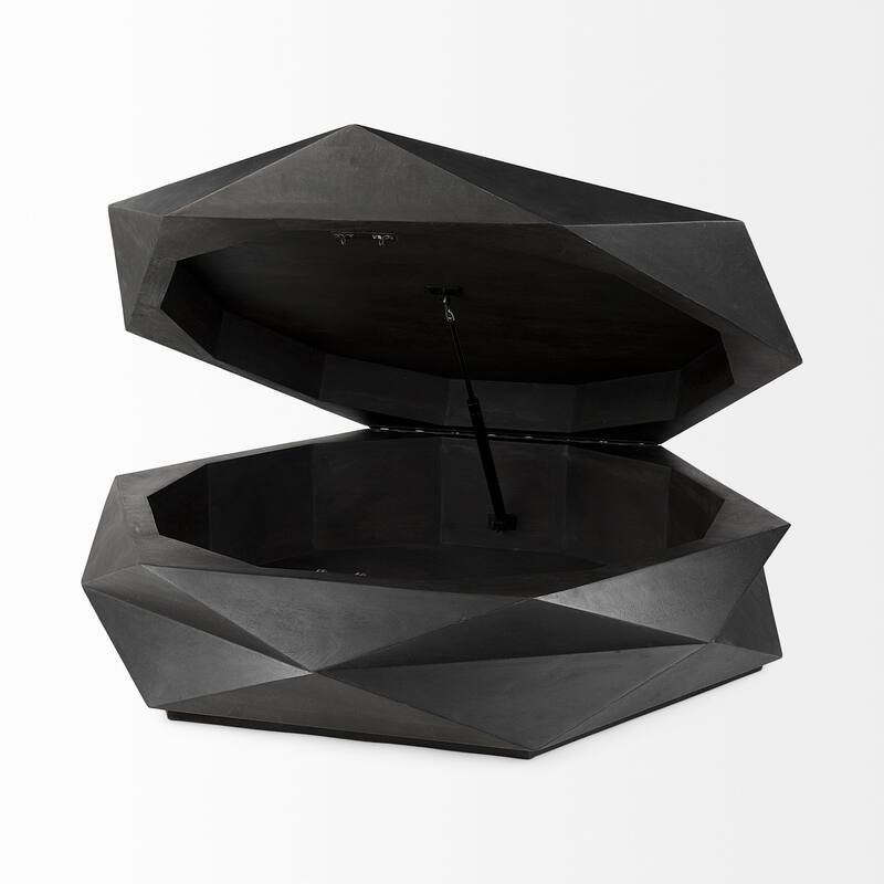 Arreto Medium Brown Solid Wood Hexagonal Coffee Table w/ Storage - 48.0L x 48.0W x 15.0H