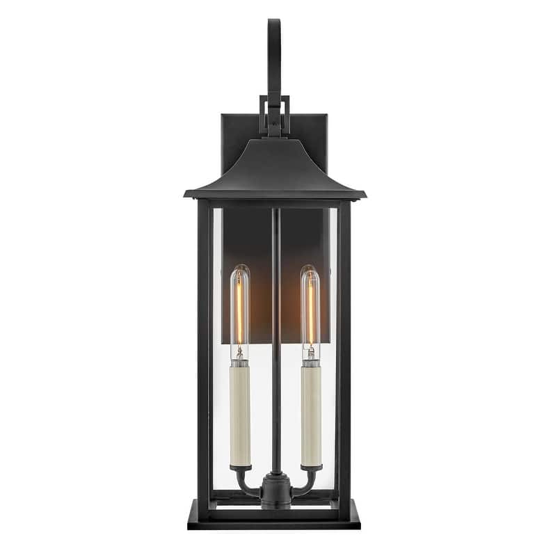 Lark 81594 Nolan 2 Light 22" Tall Outdoor Wall Sconce with Clear Glass