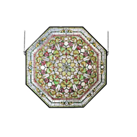 Meyda Tiffany Front Hall Floral Hand-Crafted 35"H X 35"W Stained Glass
