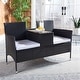 preview thumbnail 17 of 18, SAFAVIEH Outdoor Viora Wicker Loveseat. - 52" W x 25" D x 33" H