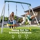 preview thumbnail 7 of 7, KloKick 7.5ft Heavy Duty Swing Set, 500lbs Capacity Outdoor Metal Swing Set for Kids & Adults with Spider Swing and Belt Swing