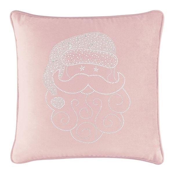 slide 2 of 2, Sparkles Home Santa Rhinestone Pillow Blush Velvet - 16 x 16