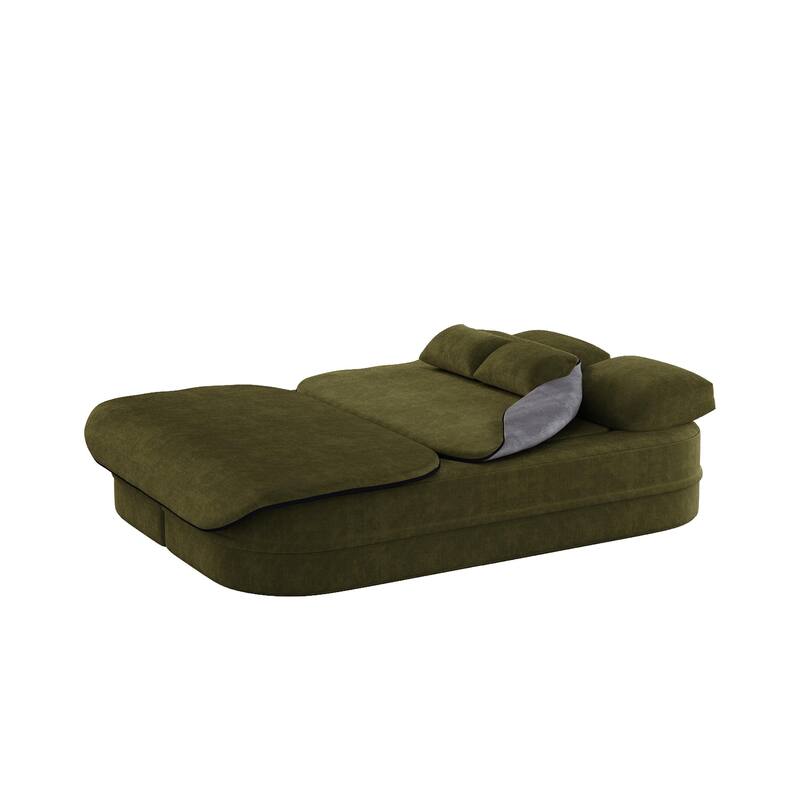 GDFStudio - Willoughby Chenille Foldable Sleeper Sofa Bed with Multi Functional Blanket
