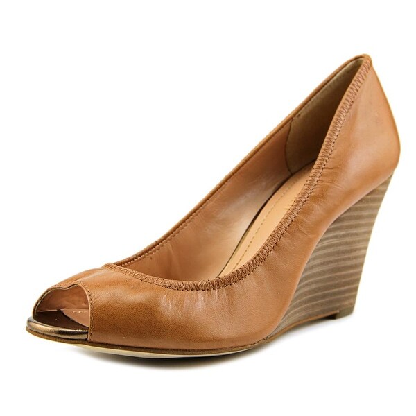 Julianne Hough Carolina Women Open Toe Leather Tan Wedge Heel