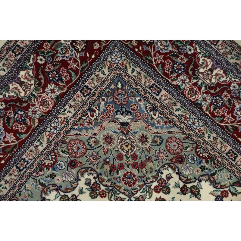 Hand Knotted Oriental 100% Wool Carpet Traditional Floral Beige & Ivories Aubusson Area Rug - 9' 0'' X 6' 0''