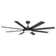 preview thumbnail 1 of 3, 60" Black 8-Blade Metal LED Ceiling Fan with Remote