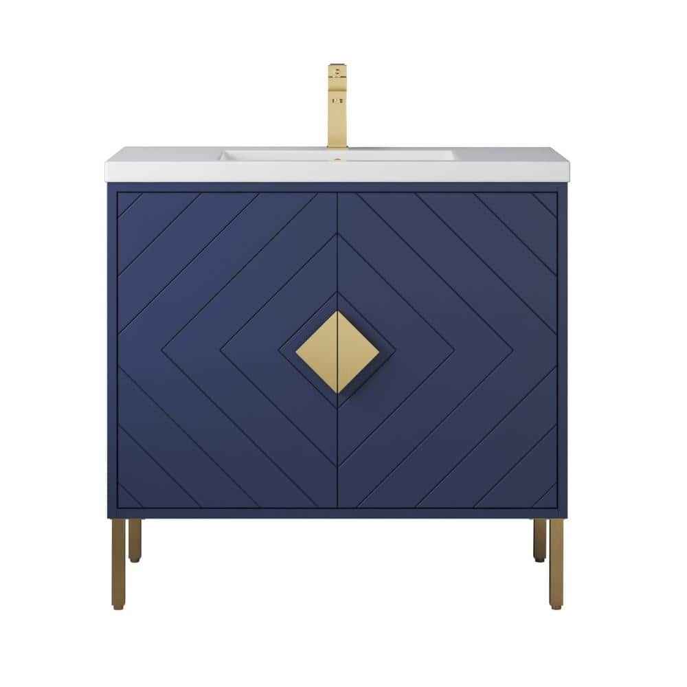 36" Tennant Brand Modern Style Navy Blue Eileen Bathroom Sink Vanity