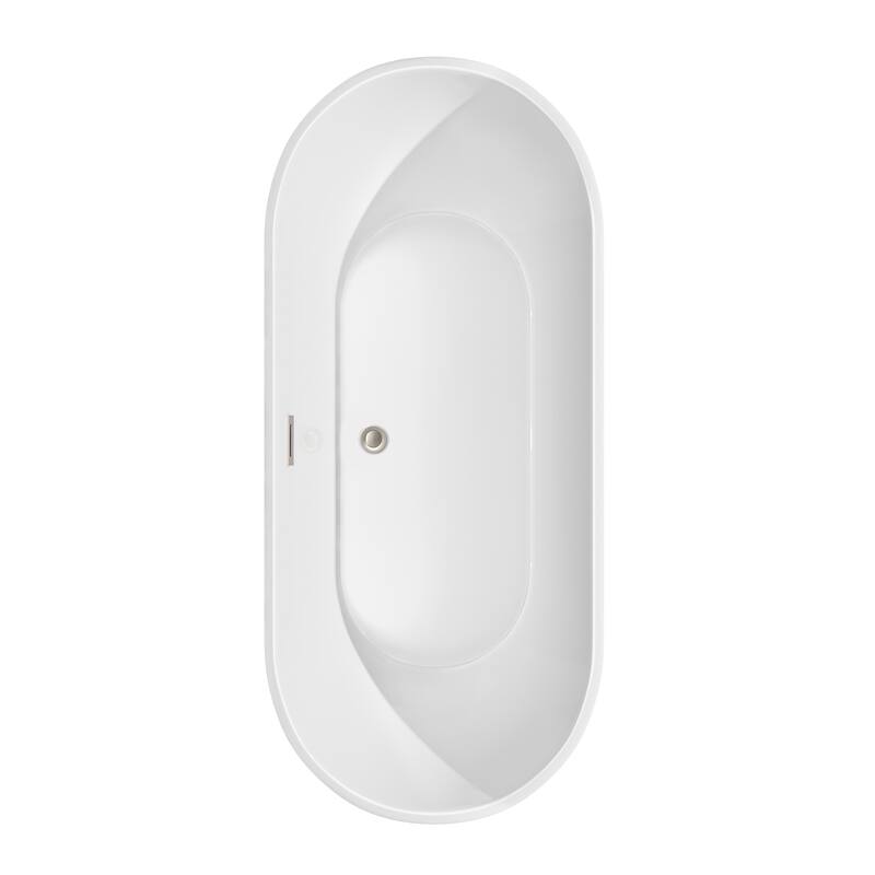Wyndham Collection Brooklyn 67-Inch White Freestanding Tub w/ Faucet