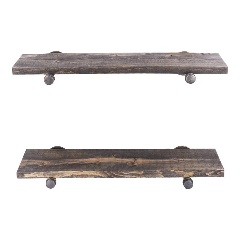 Restore Wood 24 in. Wall Shelf Straight Steel Pipe Brackets, Set of 2