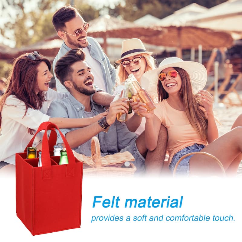 4 Bottle Wine Carrier Tote Bag, 2 Pcs Wine Bottle Carrying Bag
