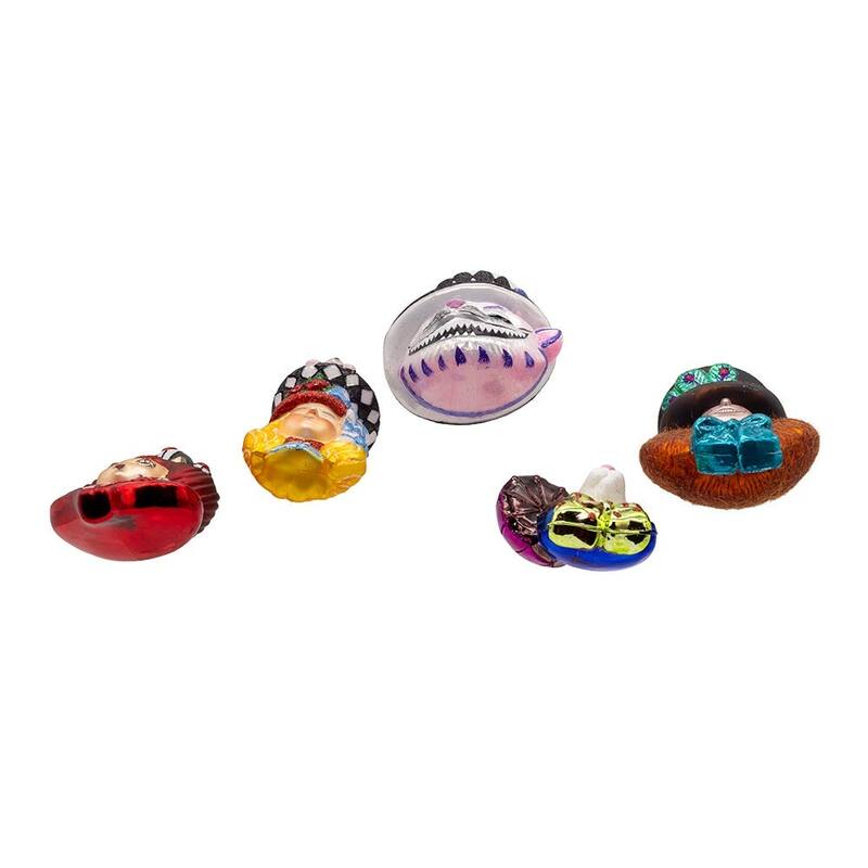 Kurt Adler 4.5-5-Inch Noble Gems Glass Alice Characters Ornaments