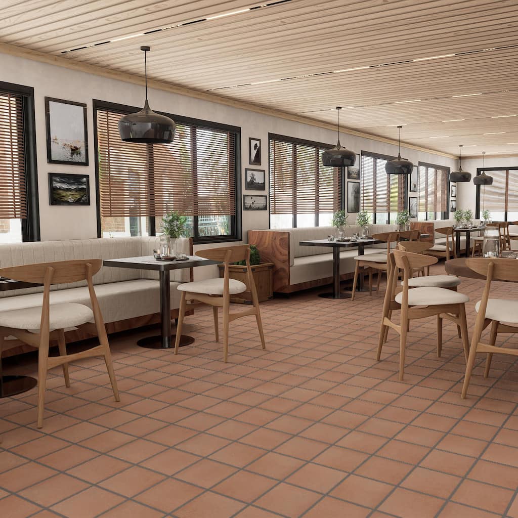 Merola Tile Lincoln Quarry Mayflower Red 7-5/8" x 7-5/8" Ceramic Floor and Wall Tile