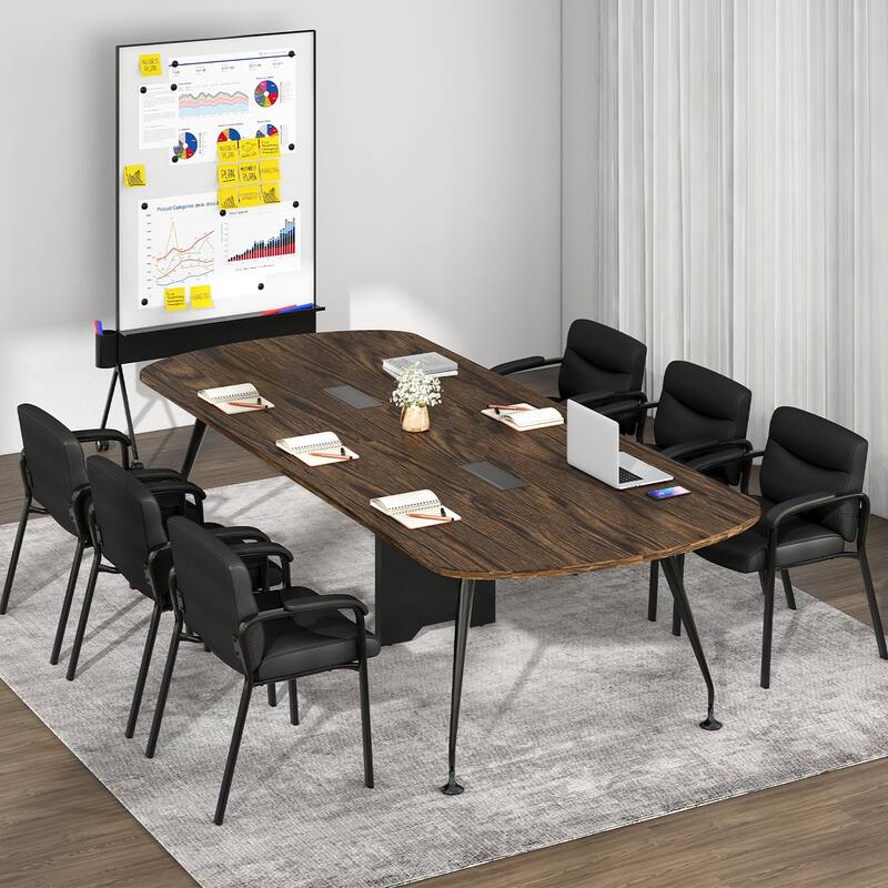 Gymax Set of 10 Waiting Room Chair No Wheels w/ Padded Armrests Guest