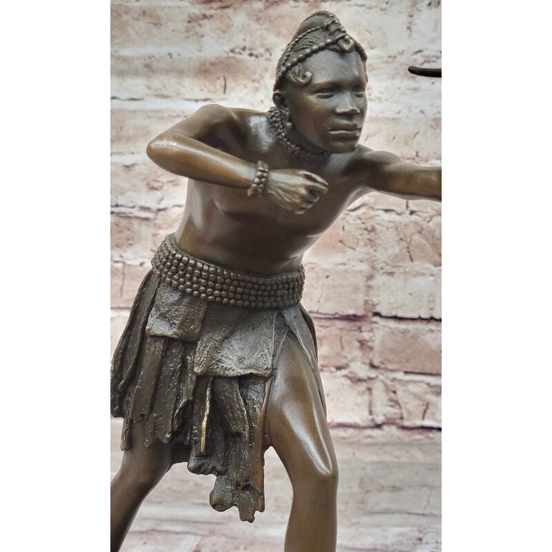 Mayan Aztec Inca Native Mesoamerican South American Archer Warrior Bronze Sculpture