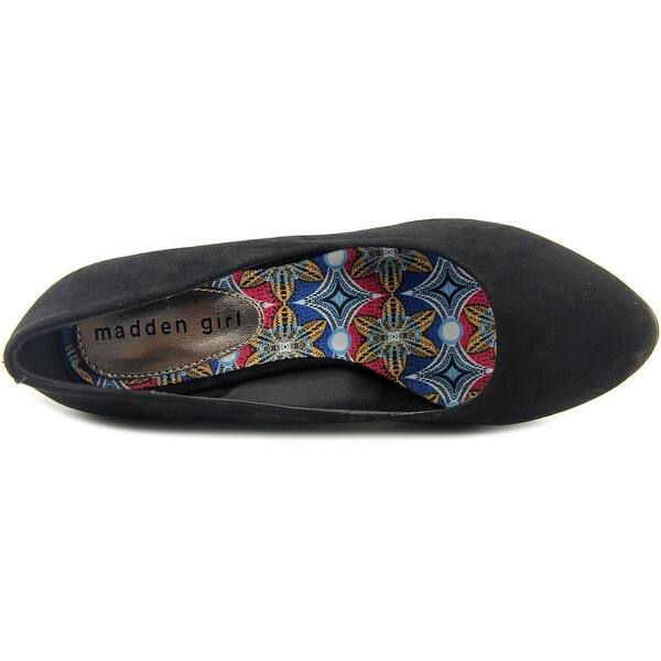 Shop Madden Girl Valia Women Open Toe Canvas Black Wedge Heel