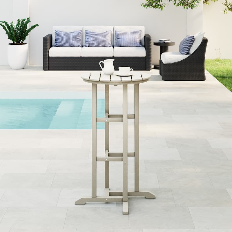 Laguna Hdpe All Weather Outdoor Patio 24" Round Bar Bistro Table