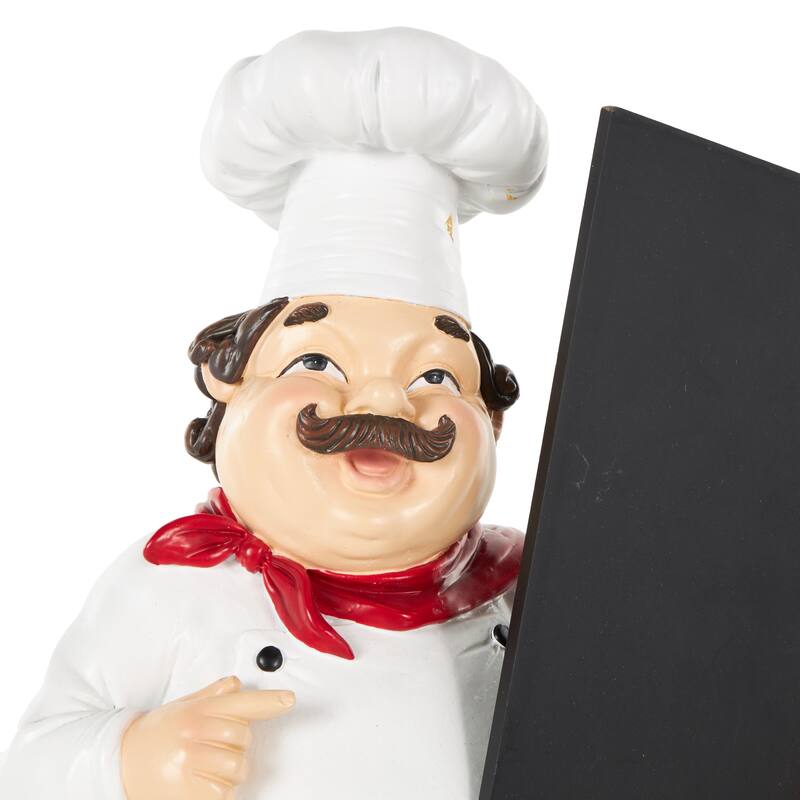 White Polystone Kitchen Decorative Figurine Chef Decorative Sculpture
