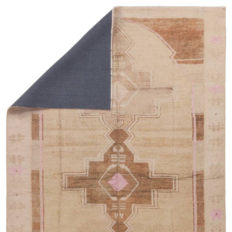 Kagne Medallion Tan/Pink Rug