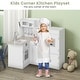 preview thumbnail 4 of 7, Gymax Kid's Corner Kitchen Playset Wooden Chef Play w/ Sink Stove