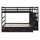 preview thumbnail 4 of 43, Full Over Full Bunk Bed with Twin Size Trundle and Staircase