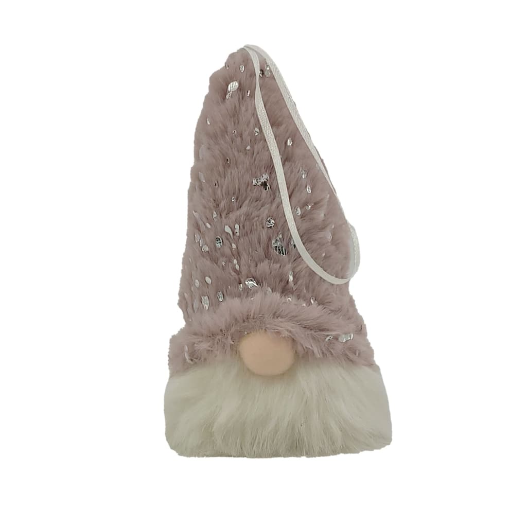 LED Lighted Hanging Gnome Christmas Figurine - 6.5" - Pink and White