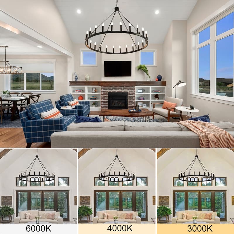 High Ceiling Wagon Wheels Chandelier Farmhouse 24-Lights