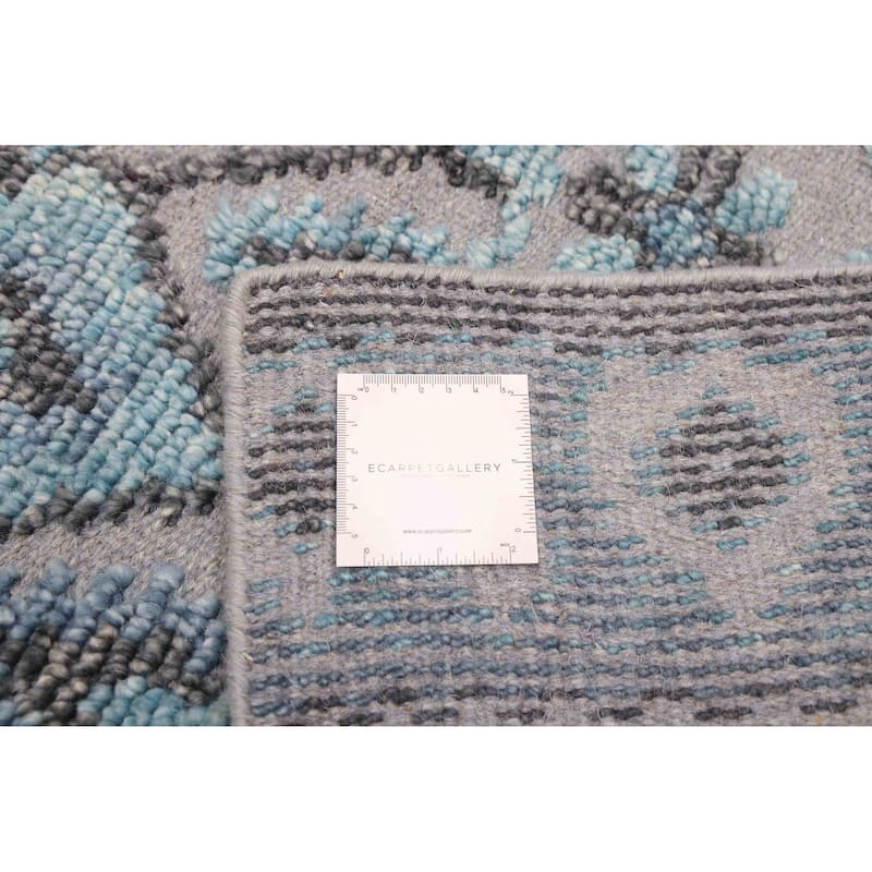ECARPETGALLERY Hand-knotted Tangier Light Blue Wool Rug - 5'5 x 7'6
