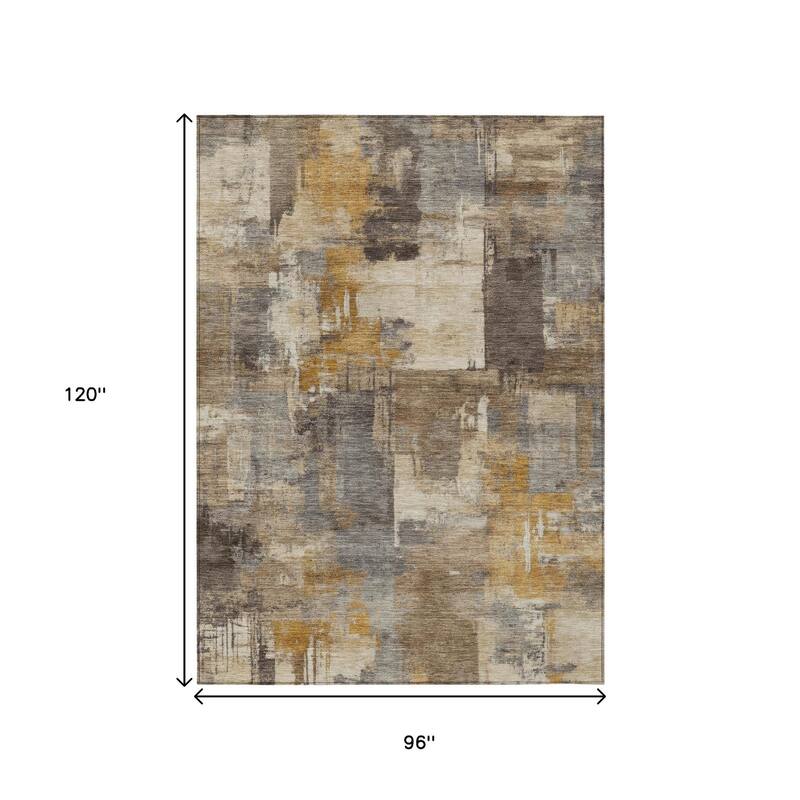 HomeRoots Abstract Transitional Rectangle Outdoor Rug