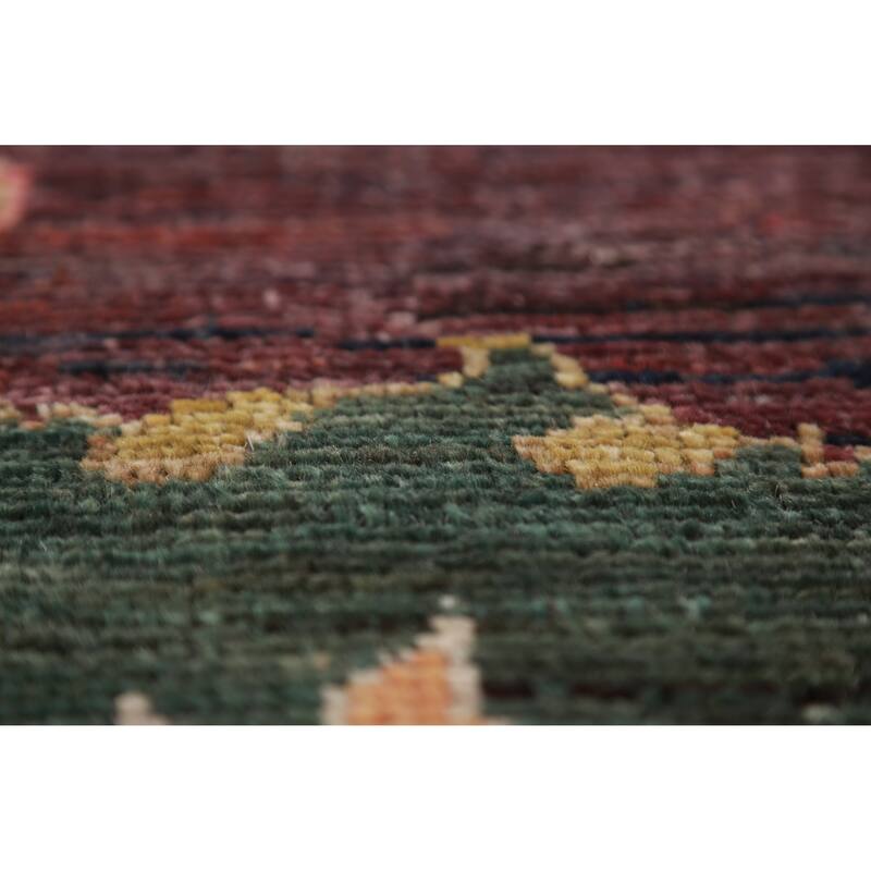 Hand Knotted Oriental 100% Wool Carpet Transitional All-Over Pink Oushak Area Rug - 9' 9'' X 8' 0''